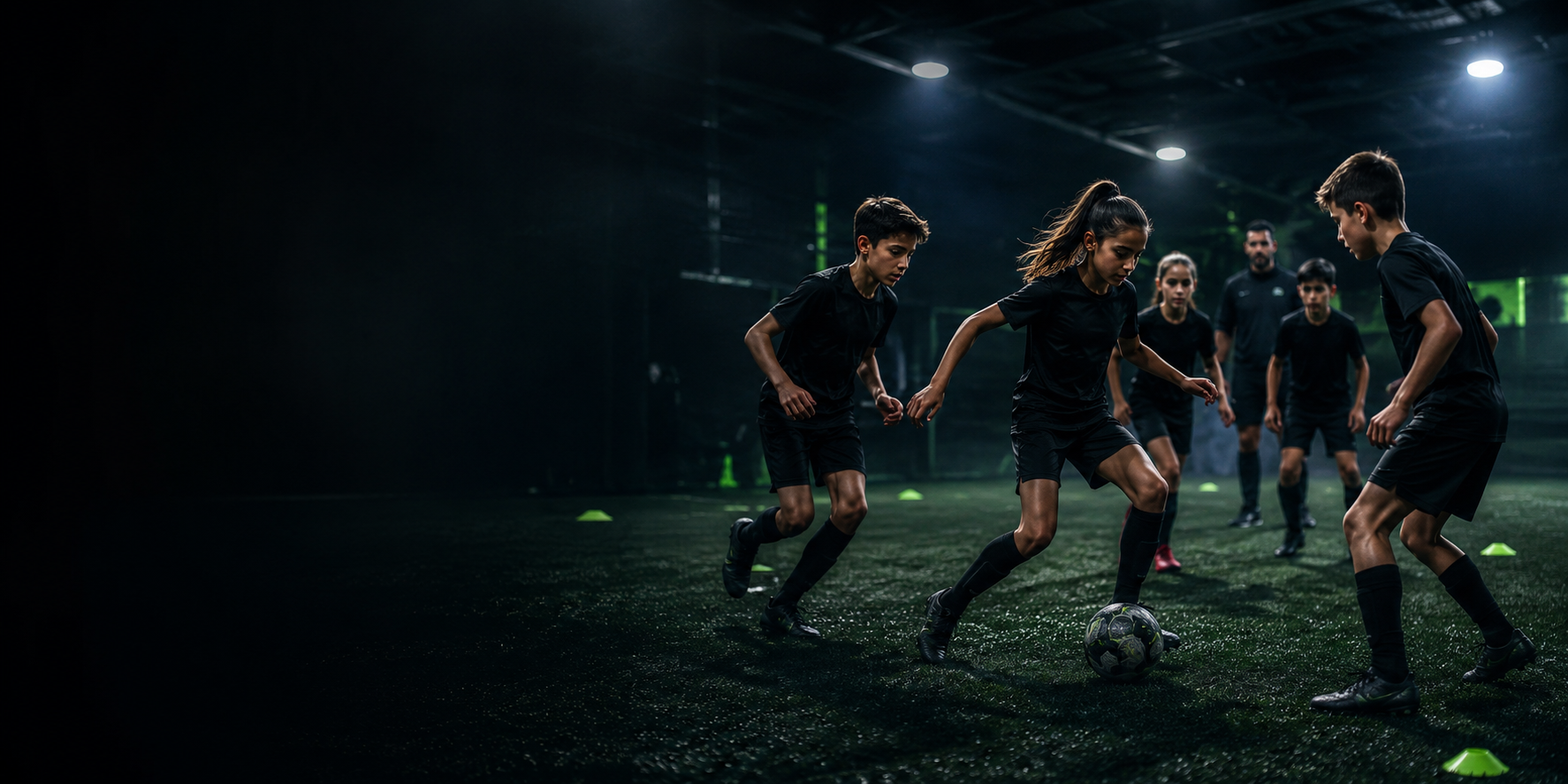 A boy and girl training in a Future Player small-group performance session